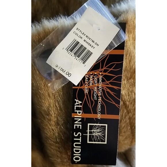 NWT Alpine Studio Vintage Faux Fur 3/4 Sleeve Coat Mink Whiskey Size Medium  T43 - Picture 9 of 11